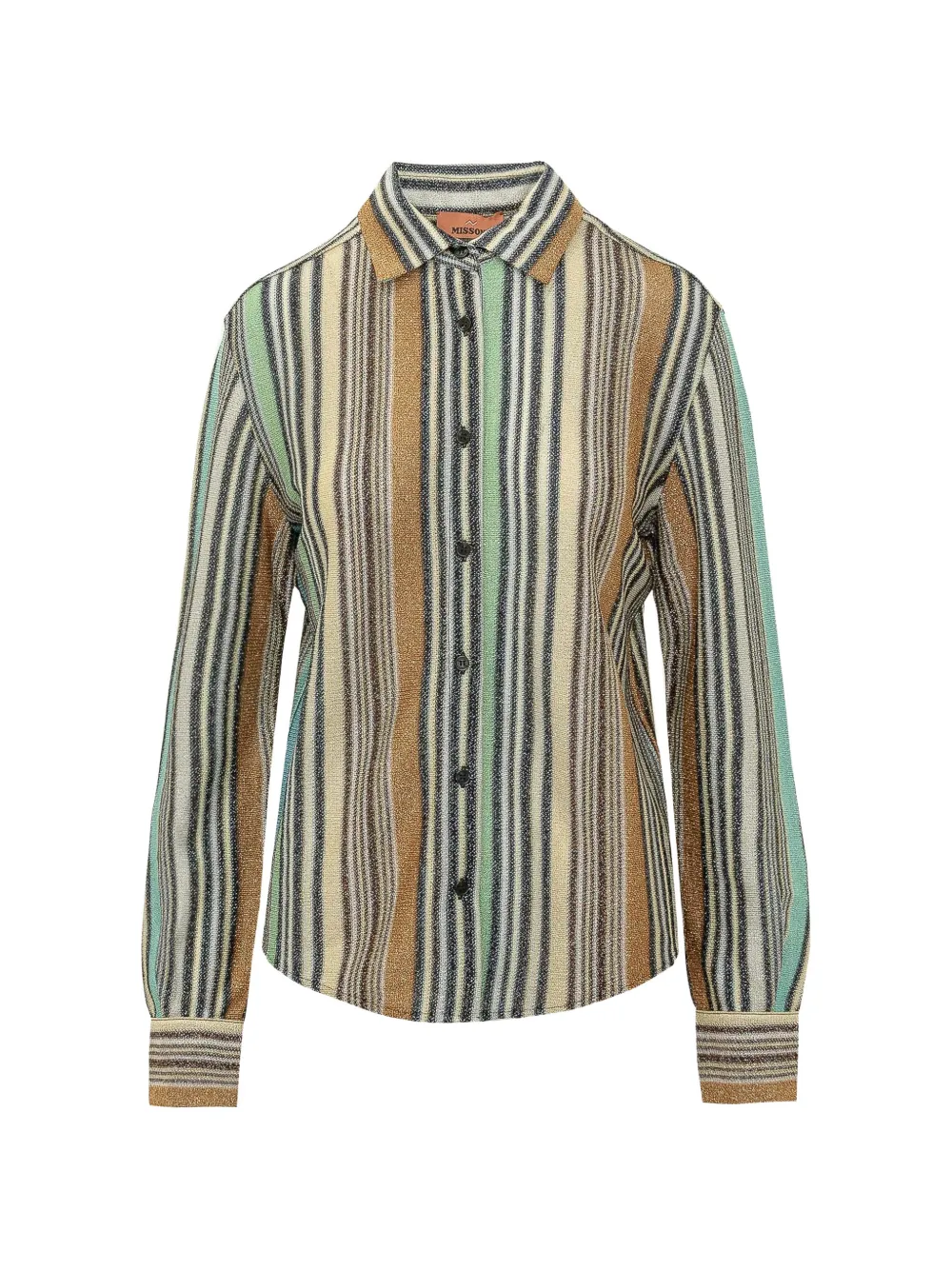 Missoni striped metallic-thread shirt - Blau