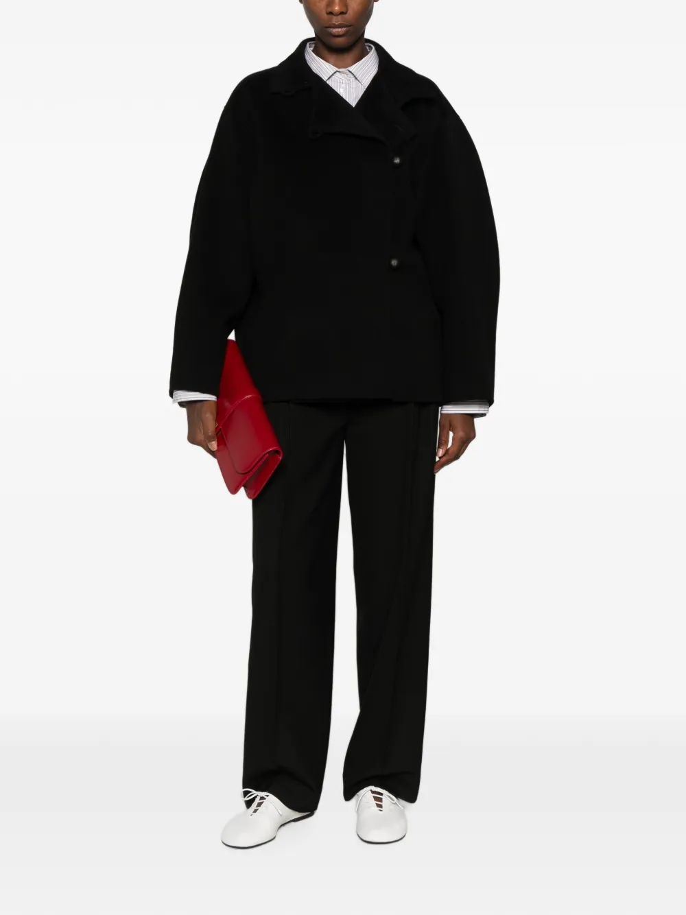 Rohe Double-faced Wool Coat In Black