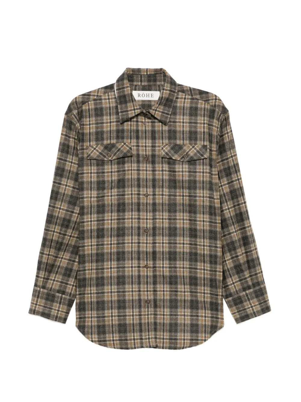 Róhe Western checked overshirt - Marrone