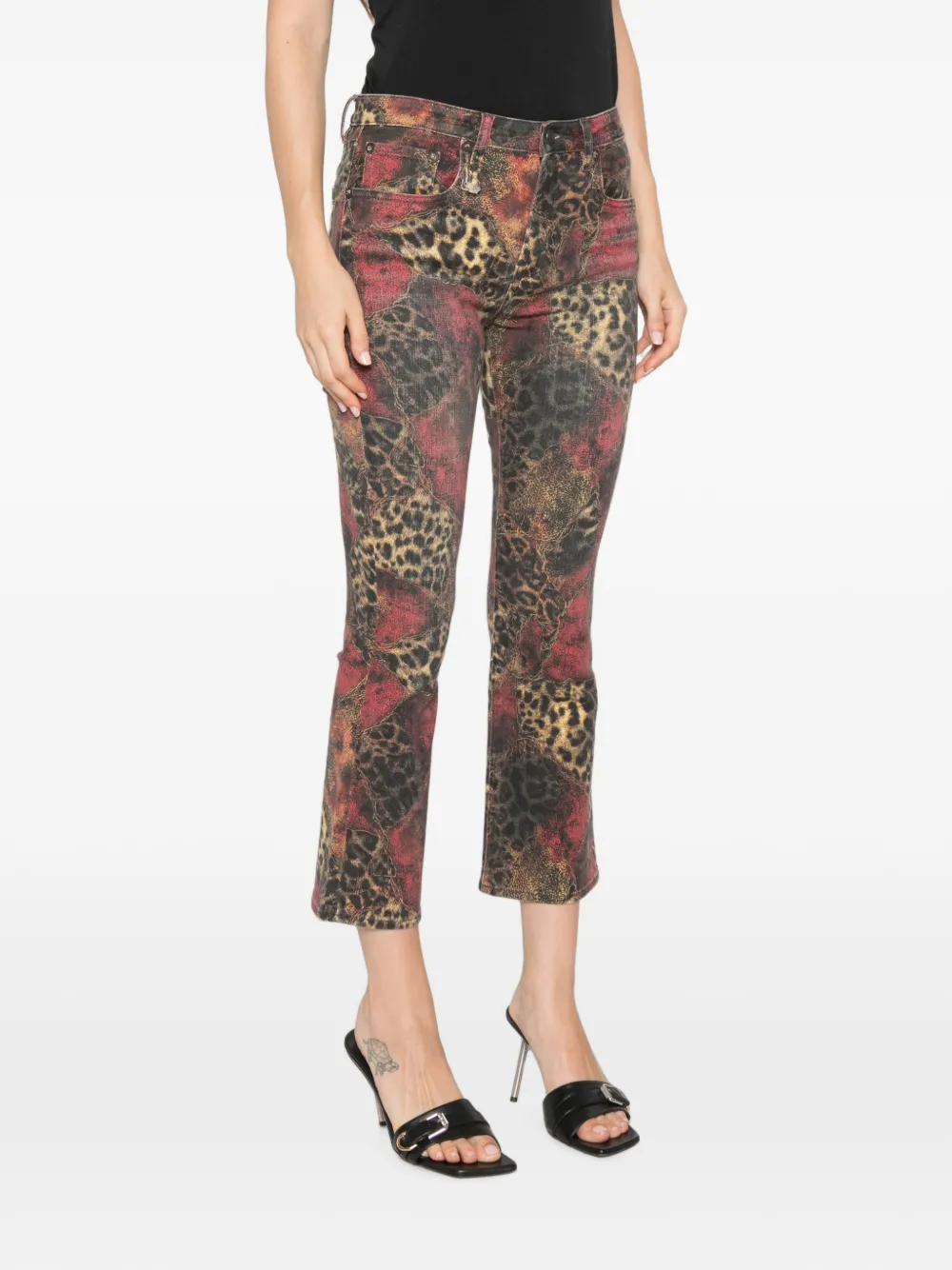 R13 Kick jeans met luipaard-print Rood