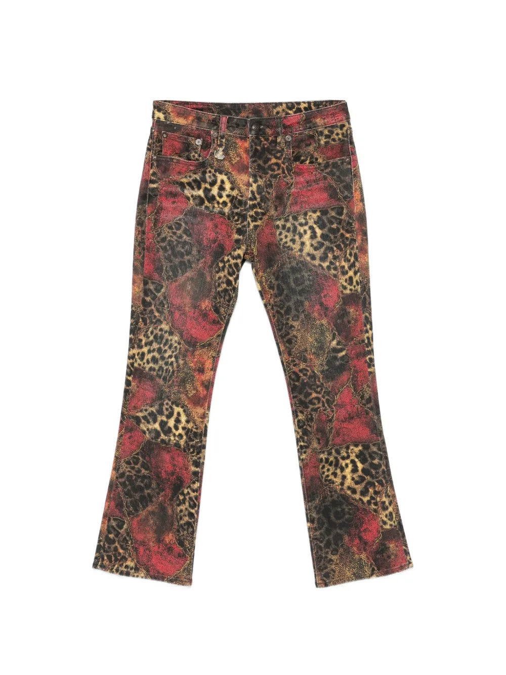 R13 Kick leopard-print jeans - Rosso