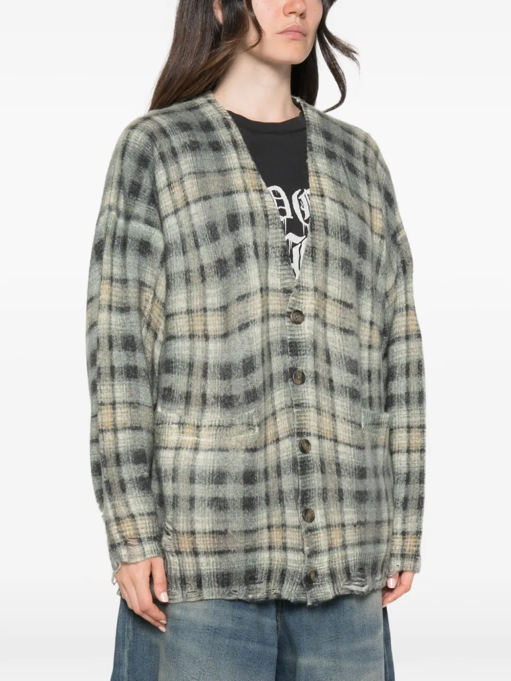 R13 Oversized vest met print Grijs