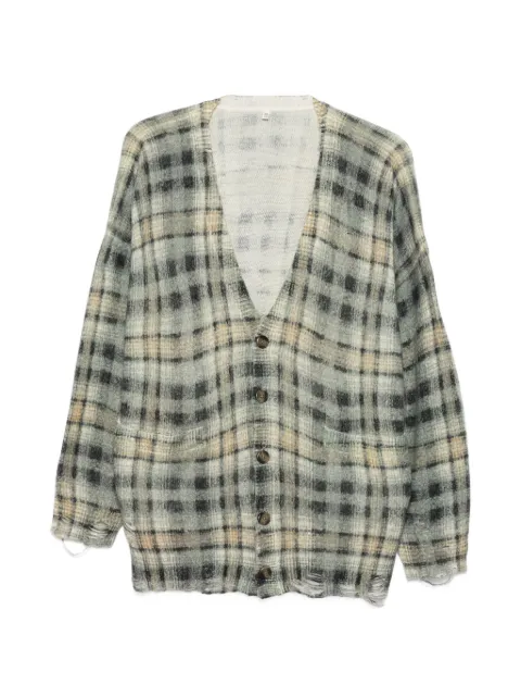 R13 checked distressed cardigan