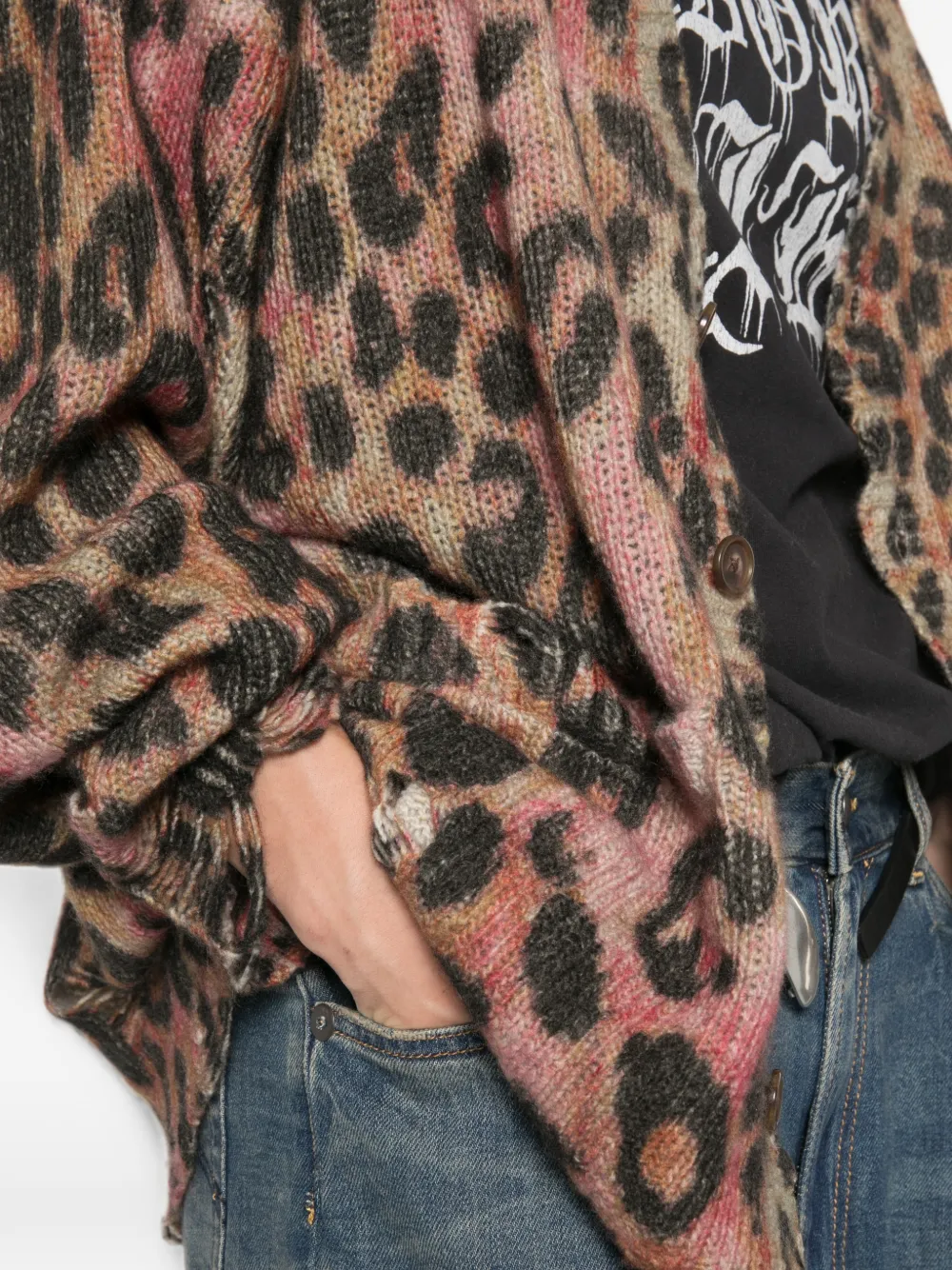 R13 Oversized vest met print Beige