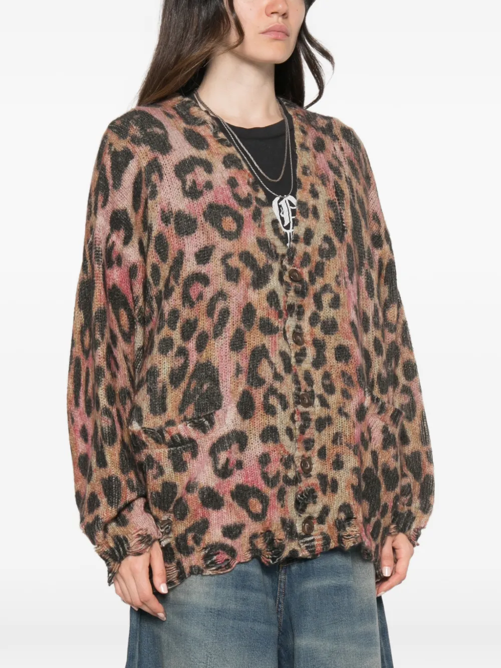 R13 Oversized vest met print Beige
