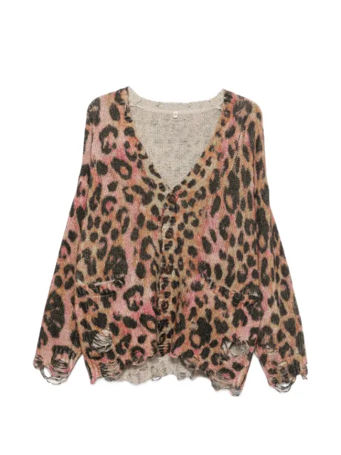 R13 leopard-print distressed cardigan