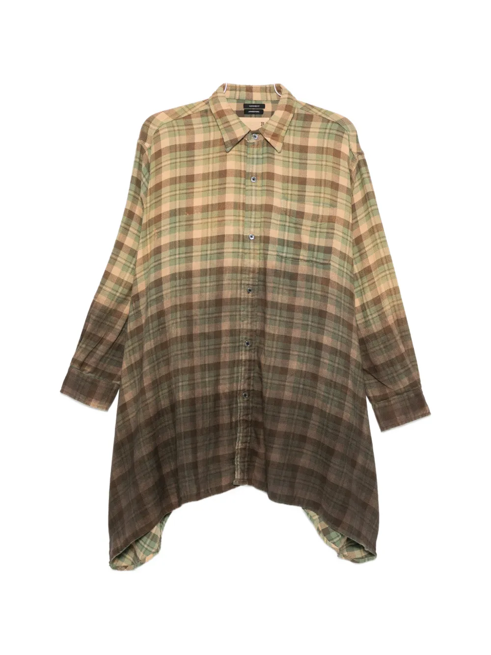 R13 plaid-patterned draped shirt - Nude
