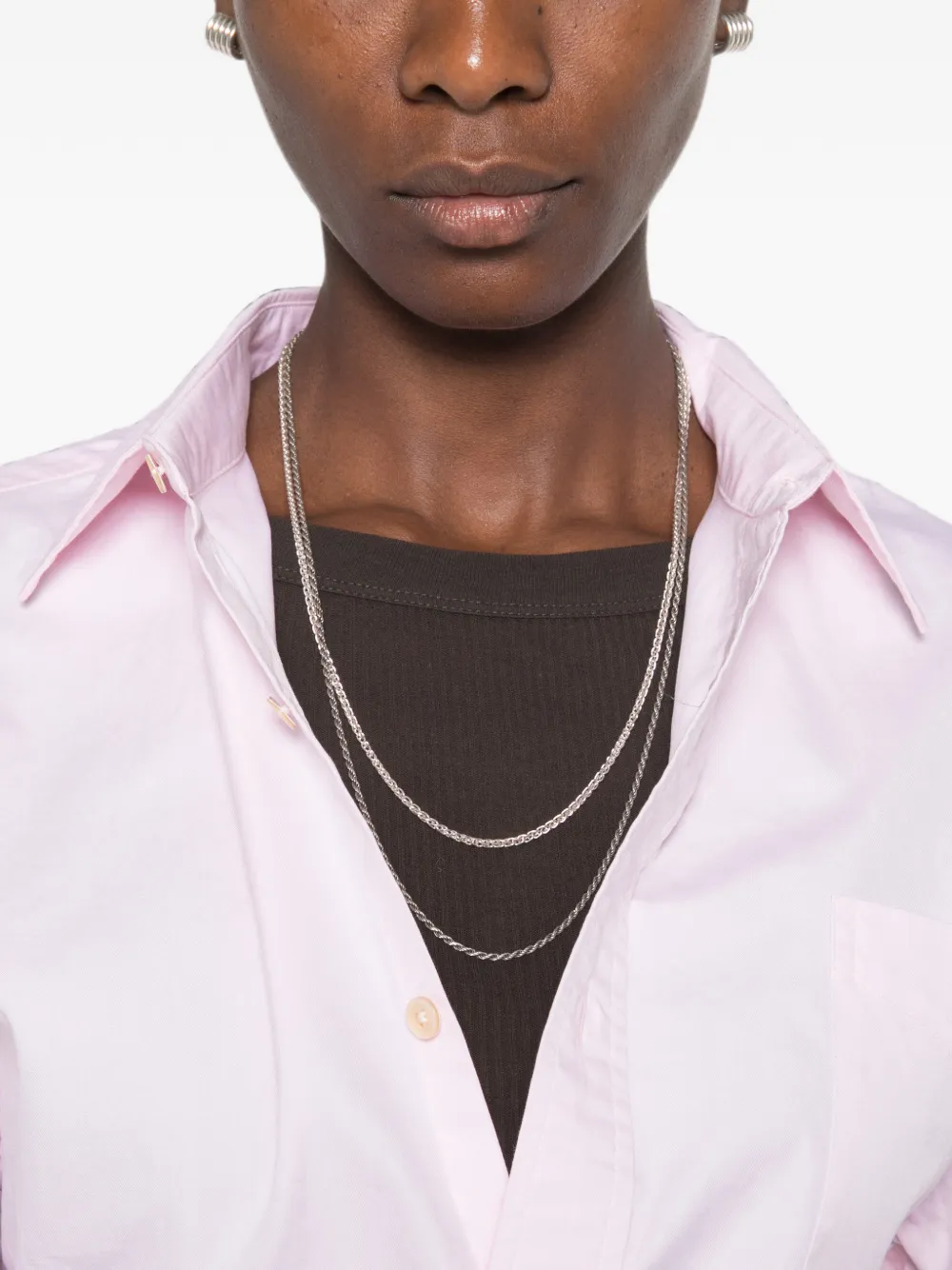 R13 Blouse met gespleten zoom Roze