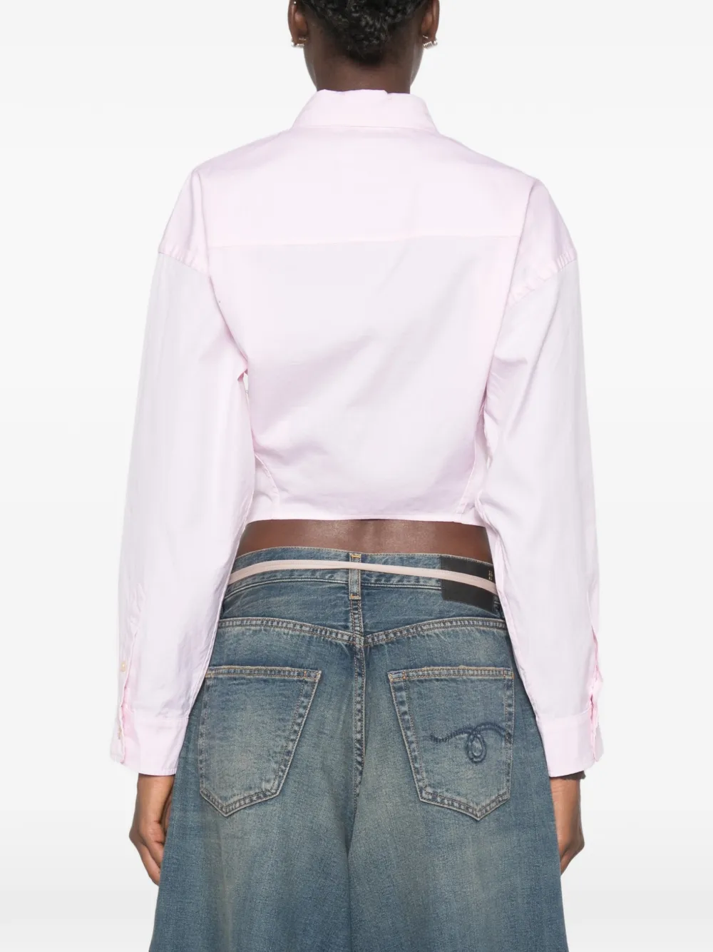 R13 Blouse met gespleten zoom Roze
