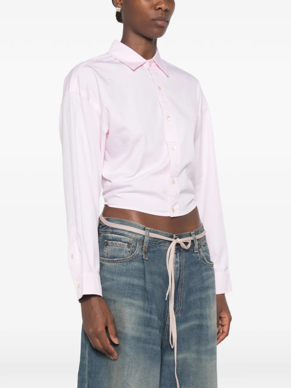 R13 Blouse met gespleten zoom Roze