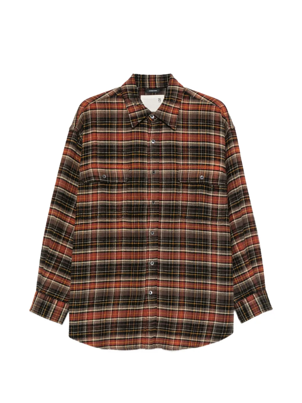 R13 plaid buttoned shirt - Schwarz