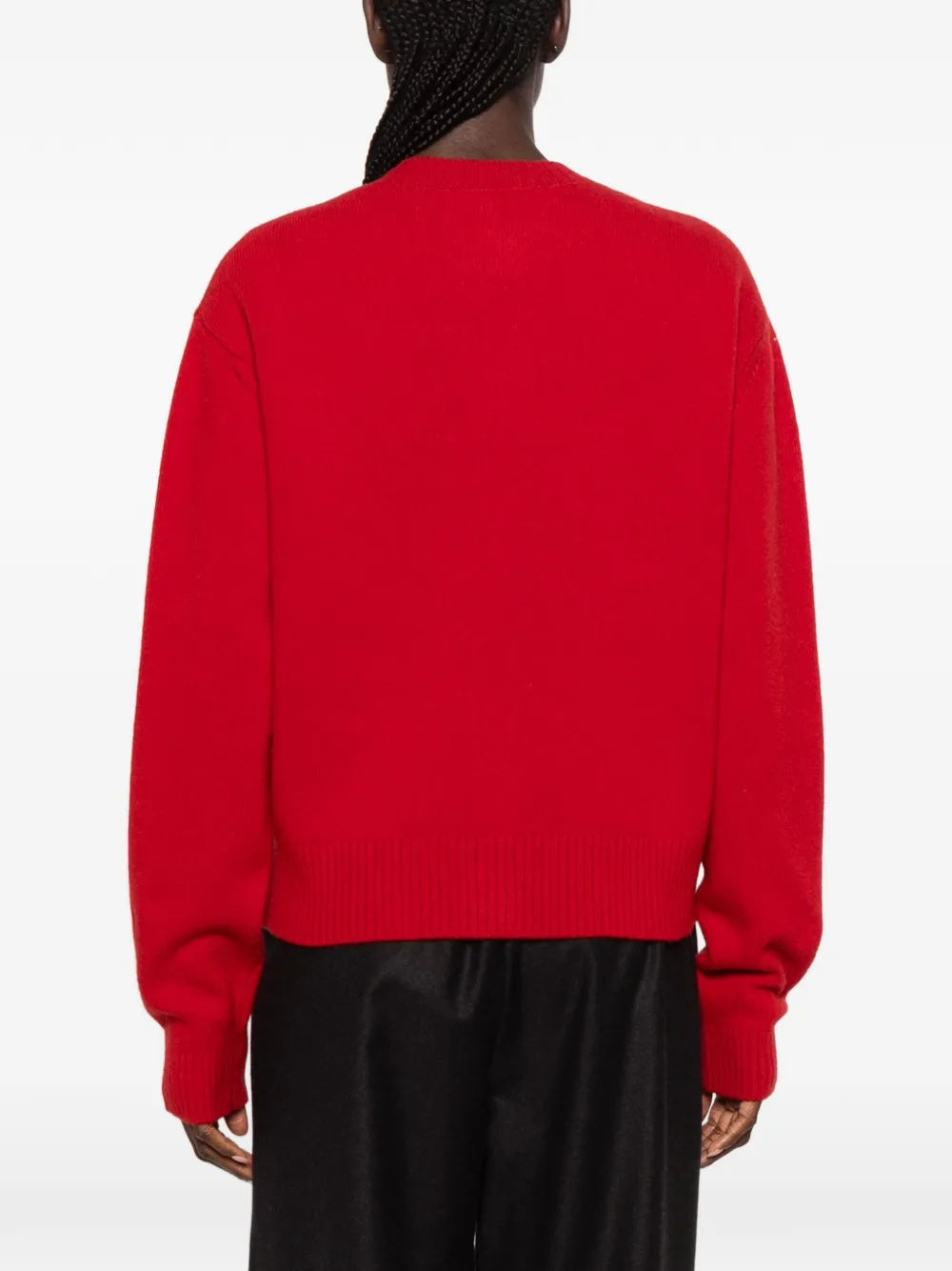 Róhe Classic Cardigan in Red, view 4