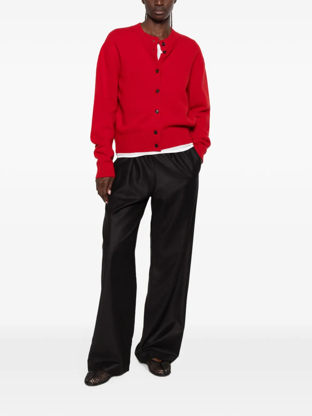 Róhe Classic Cardigan in Red, view 2