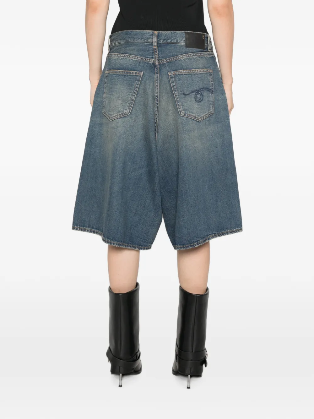 R13 Jesse denim shorts Blauw