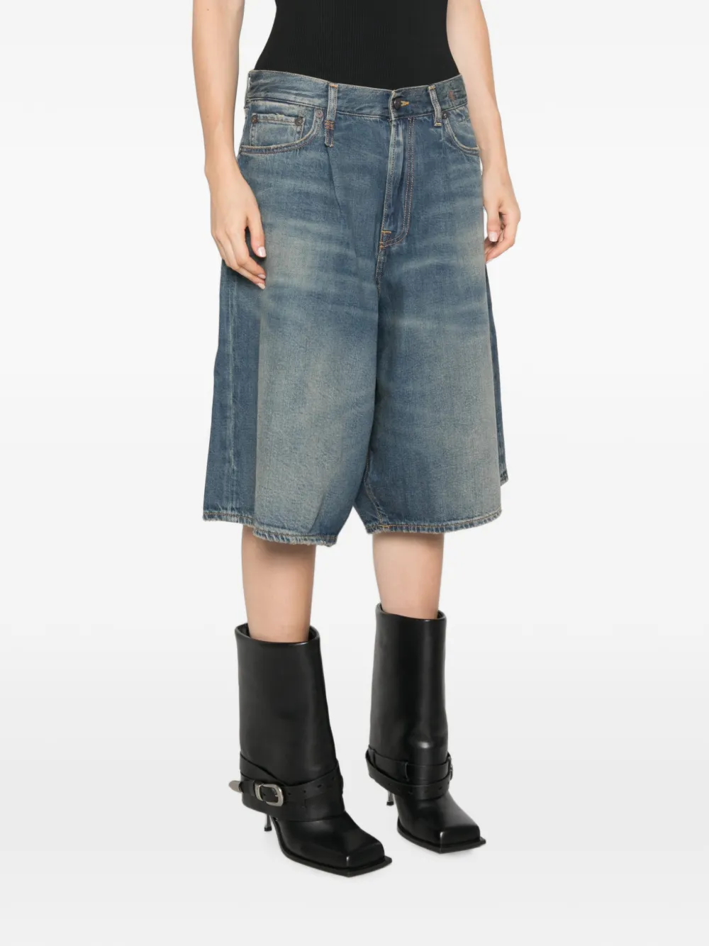 R13 Jesse denim shorts Blauw