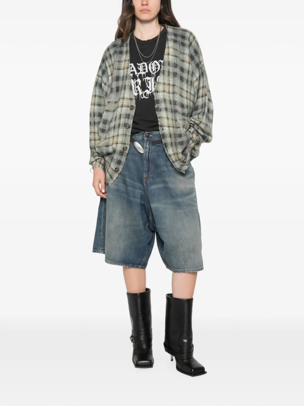 R13 Jesse denim shorts Blauw