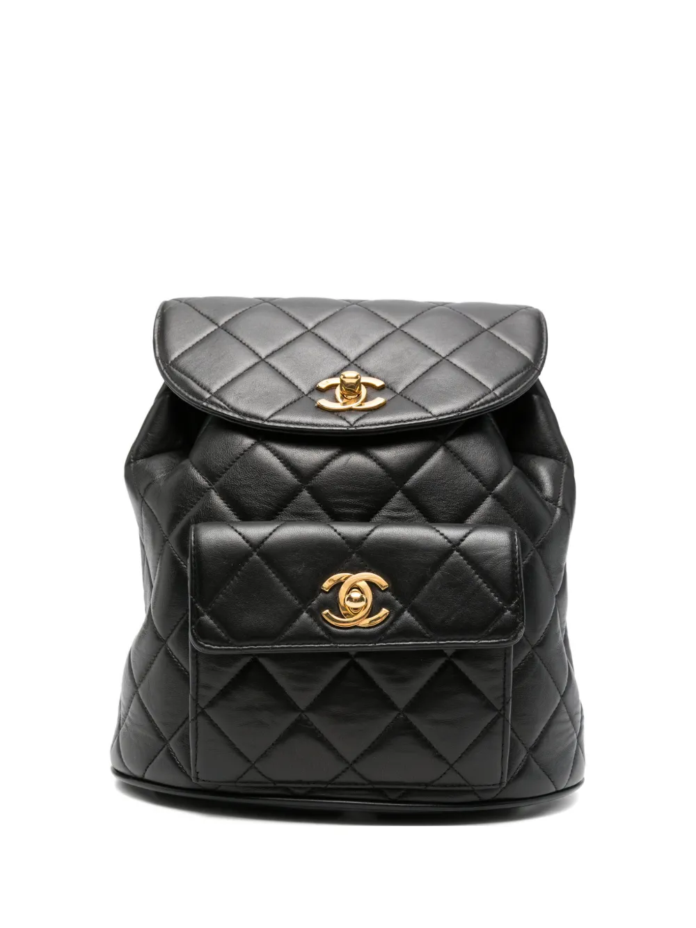 CHANEL Pre-Owned 1996 small Duma quilted leather backpack - Schwarz