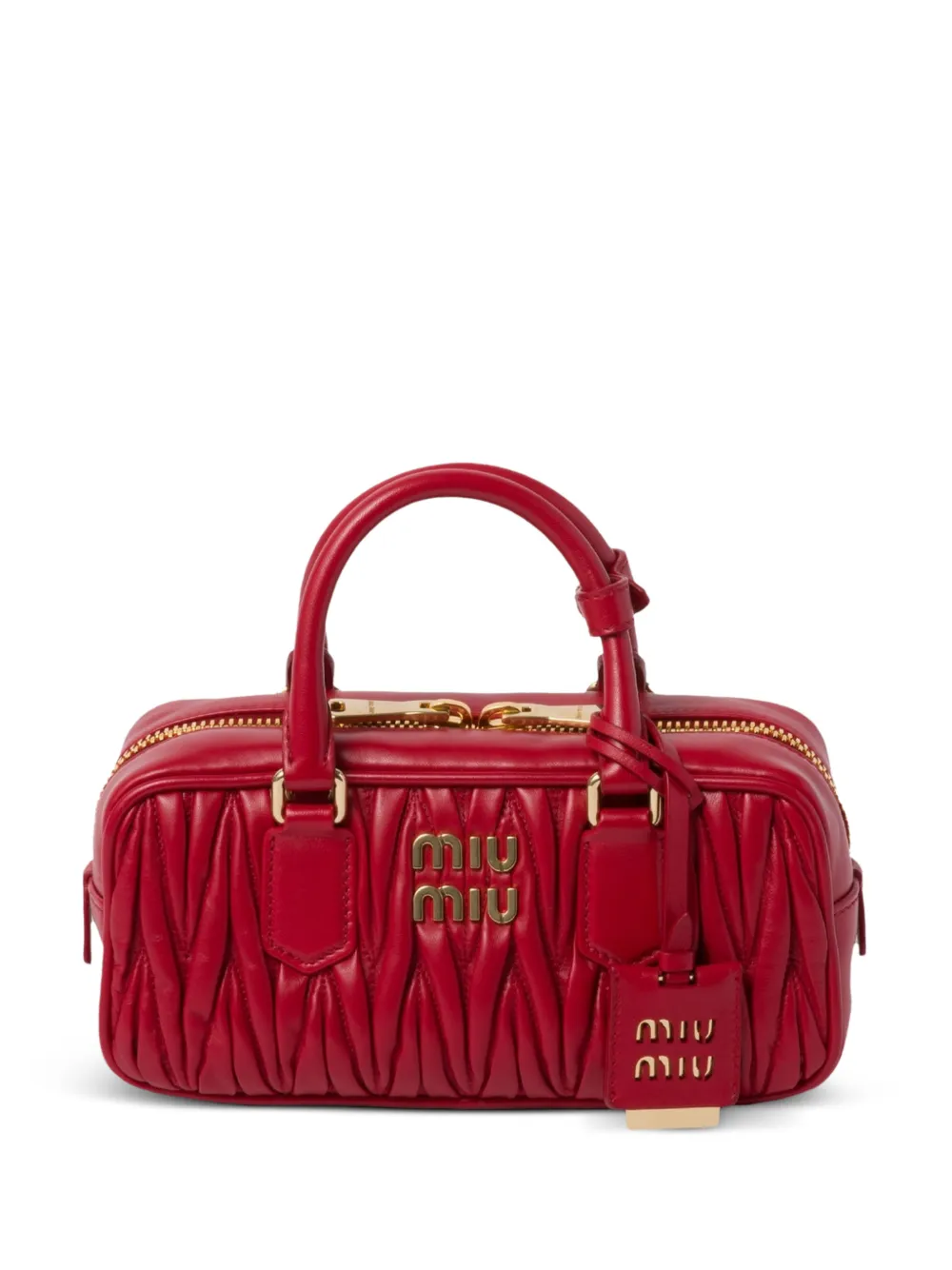 Miu Miu Arcadie matelassé nappa-leather bag - Rosso