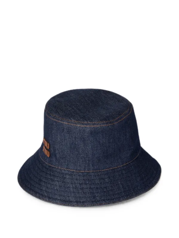 miu miu デニム バケットハット Miu Miu Denim Bucket Hat | Blue | FARFETCH