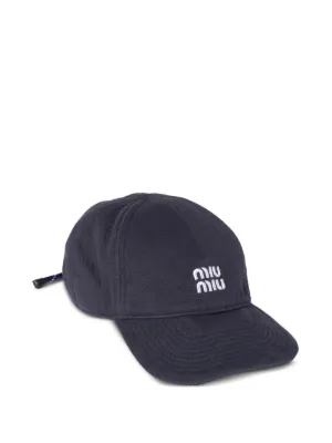 Miu Miu Velvet Baseball Cap | Blue | FARFETCH