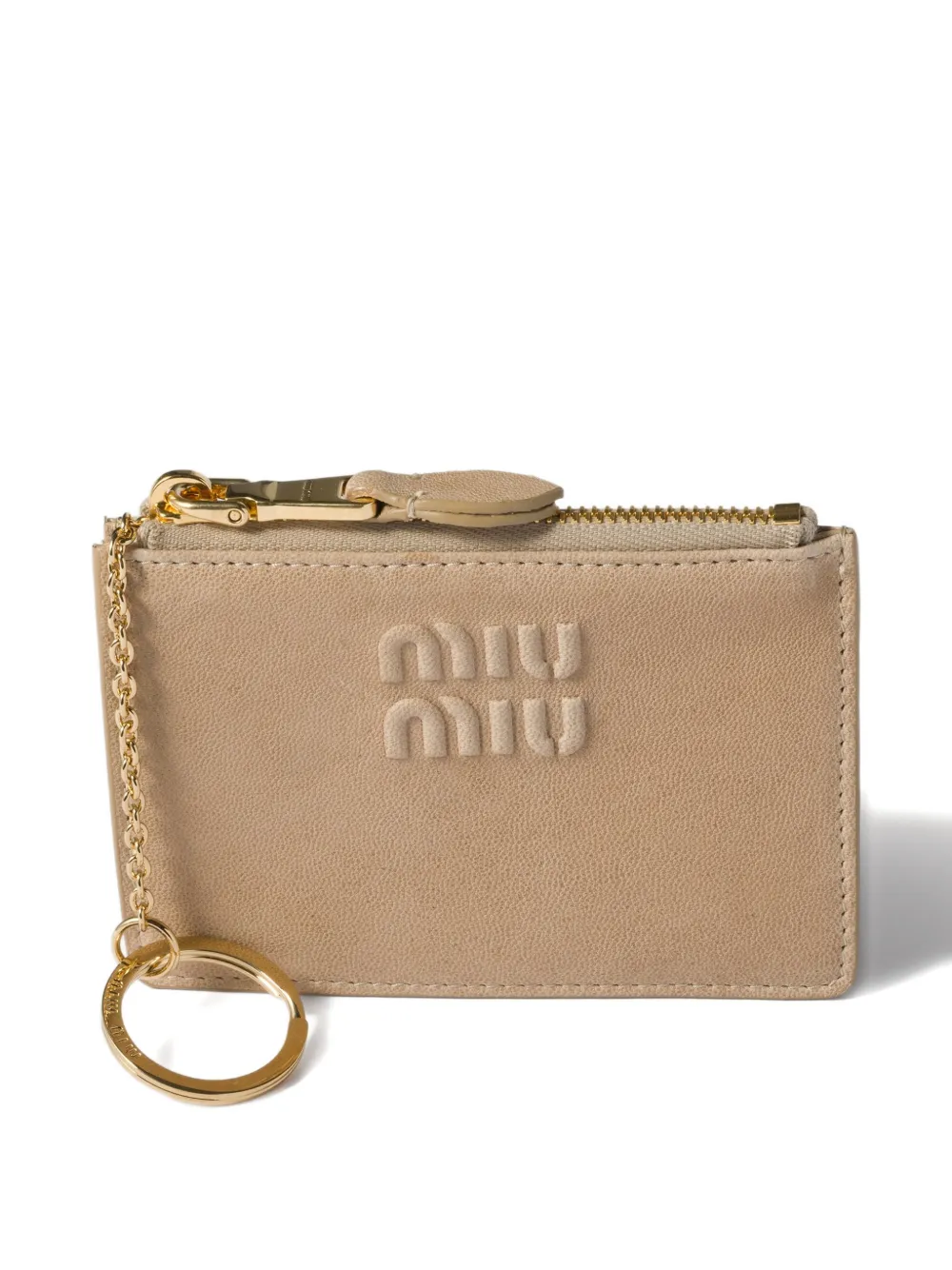  Miu Miu Nappa-leather Card Holder - Neutrals 
