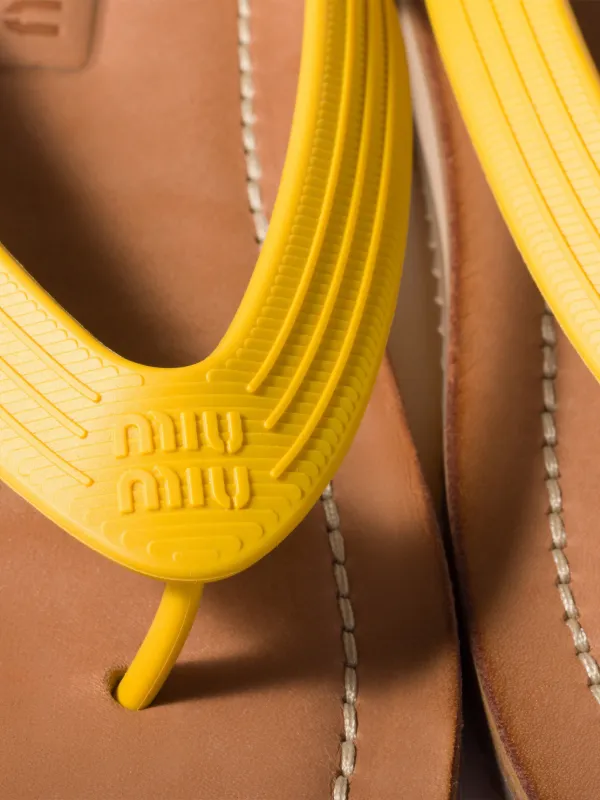 Miu Miu Thong Sandals | Yellow | FARFETCH