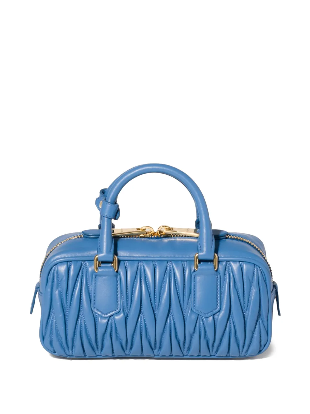 Miu Arcadie matelassé bucket-tas van nappaleer Blauw