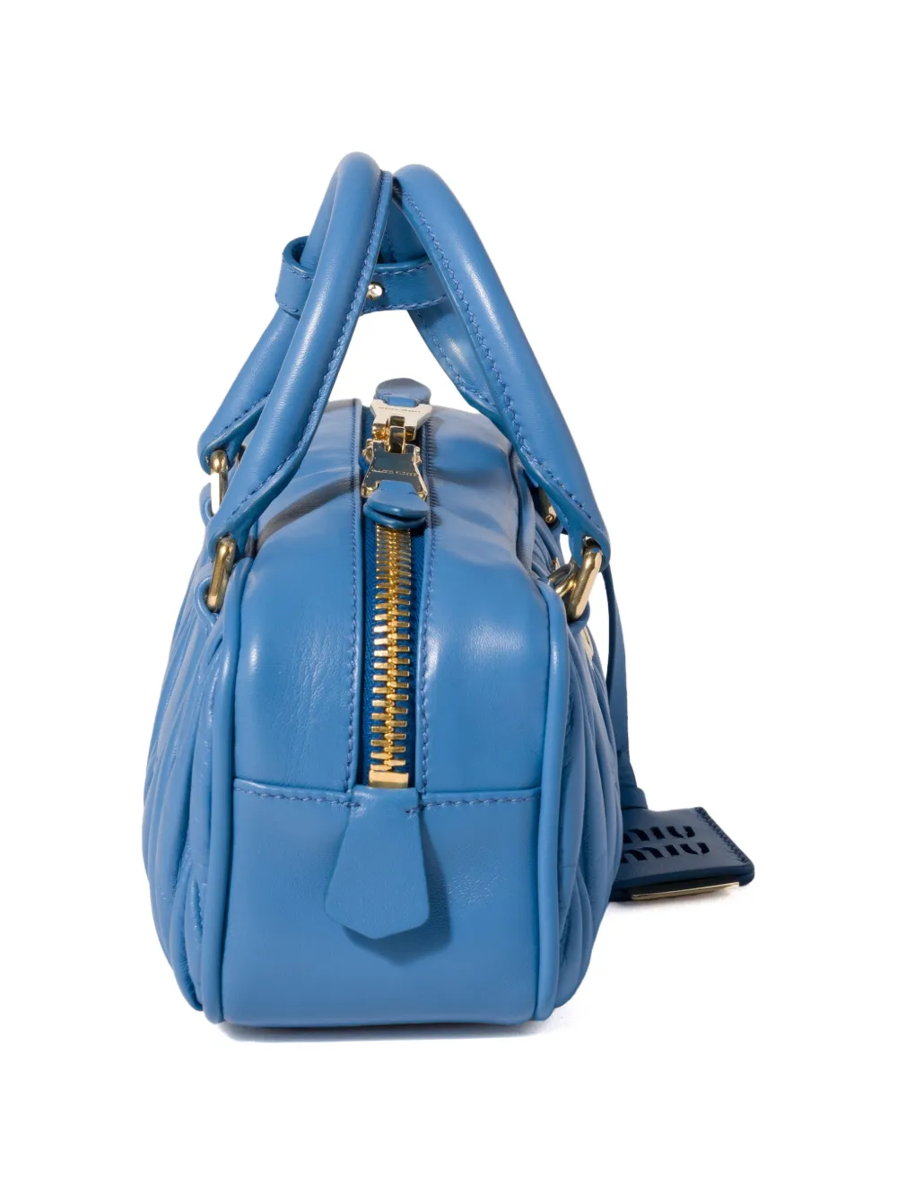 Miu Arcadie matelassé bucket-tas van nappaleer Blauw