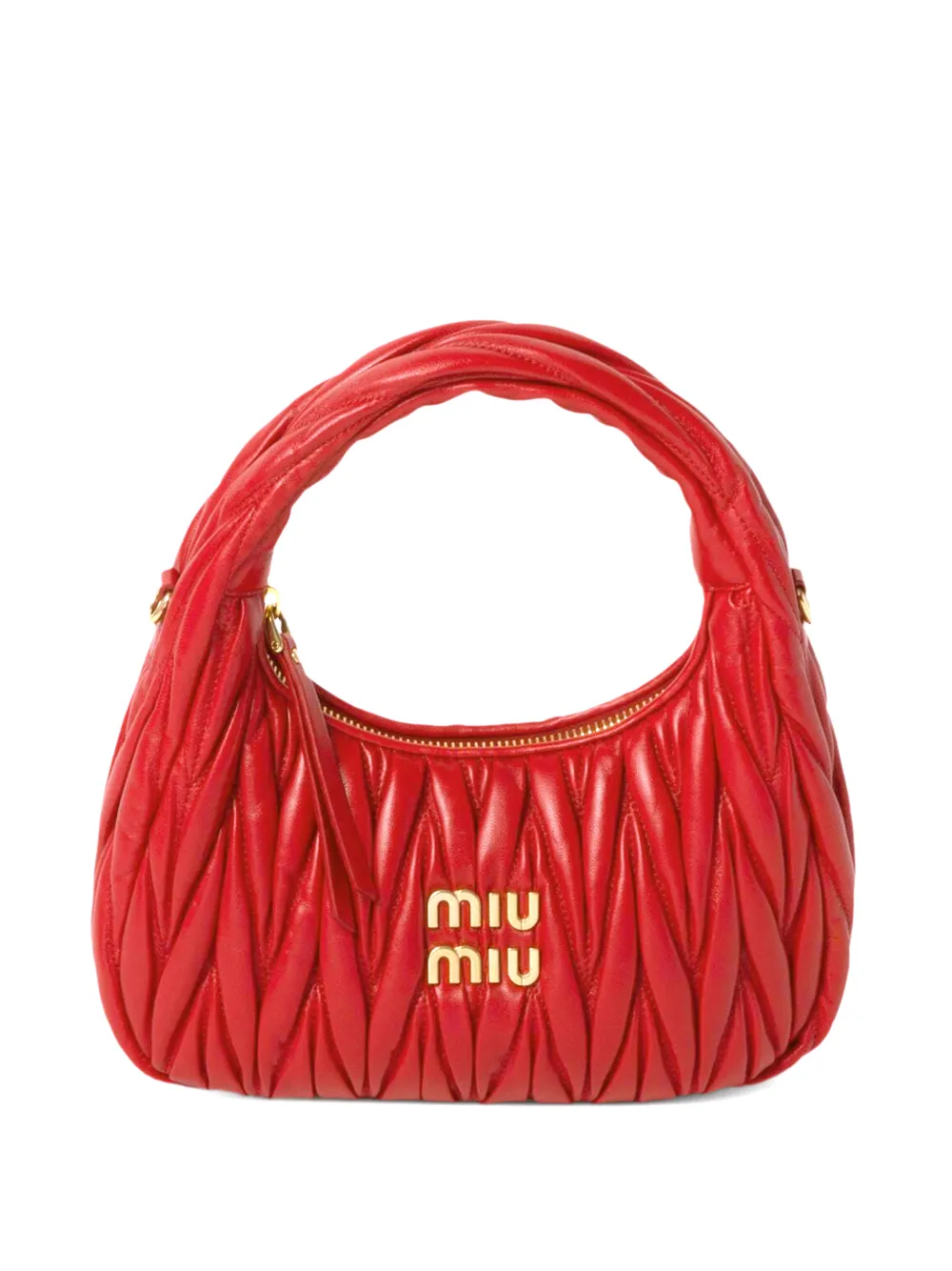 Miu Miu Wander matelassé nappa leather bag - Rosso