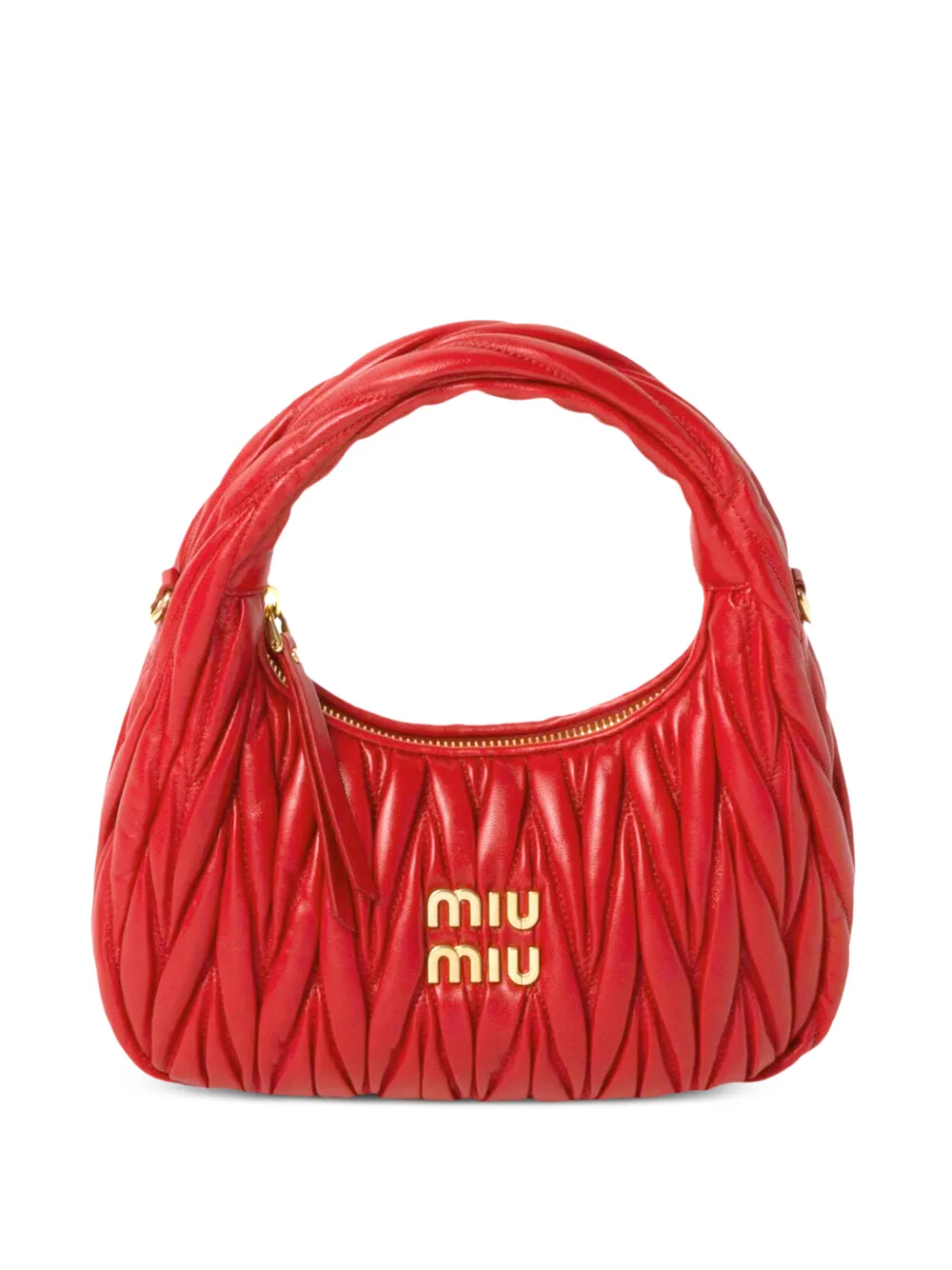 Miu Miu Wander matelassé nappa leather bag - Rosso