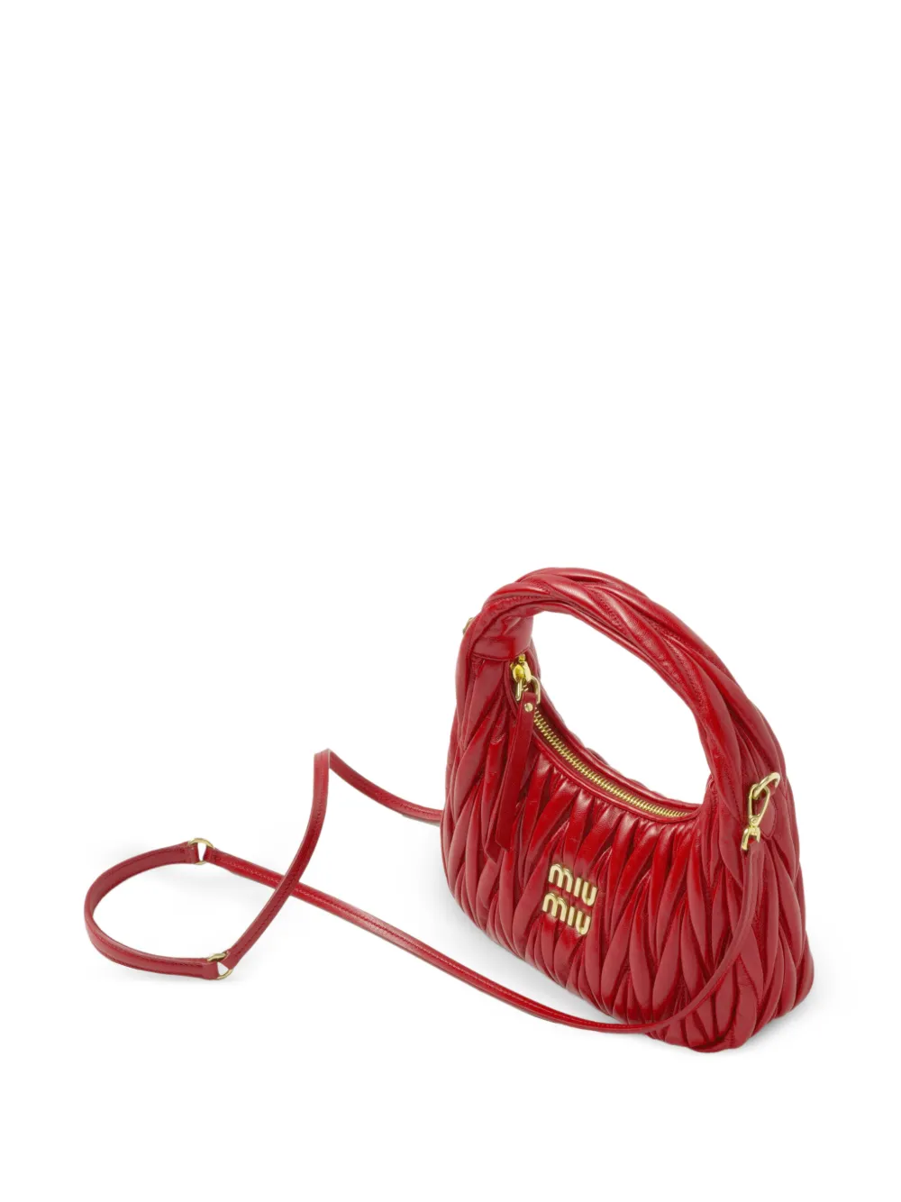 Miu Wander matelassé nappaleren shopper Rood