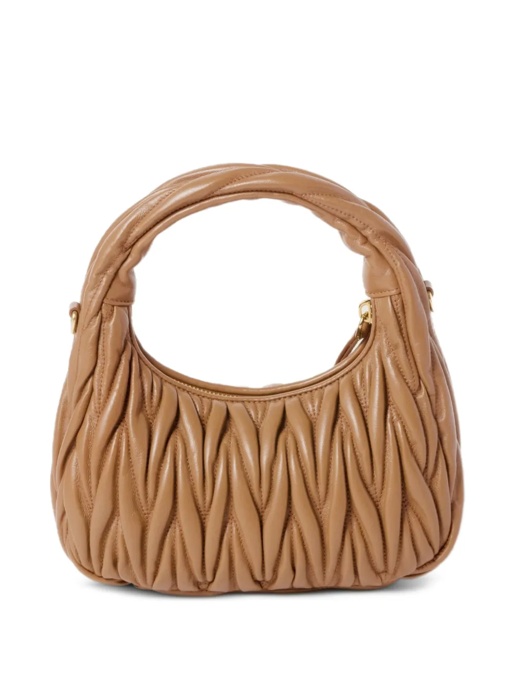 Miu Wander matelassé leren kleine tas Beige