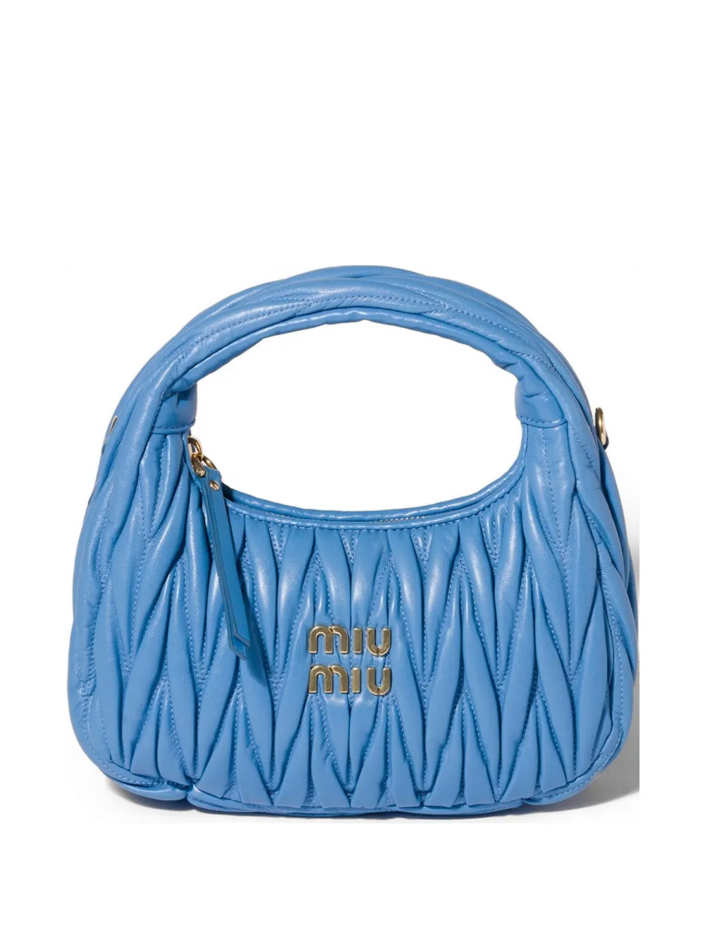 Miu Miu Wander matelassé nappa leather bag - Blu