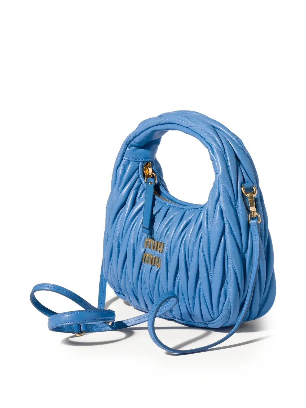Miu Wander matelassé nappaleren shopper Blauw