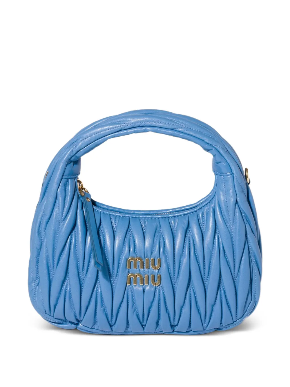 Miu Miu Wander matelassé nappa leather bag - Blu