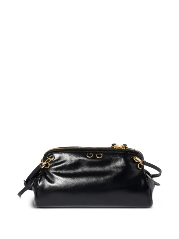 Miu Miu Caprice Shiny Leather Clutch | Black | FARFETCH