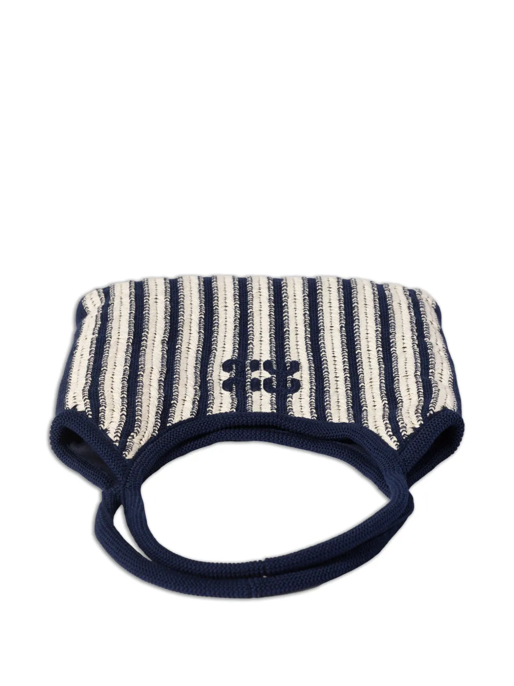 Miu Ivy gehaakte gestreepte shopper Blauw