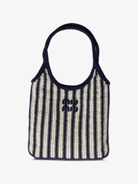 Miu Miu Ivy crocheted striped tote bag