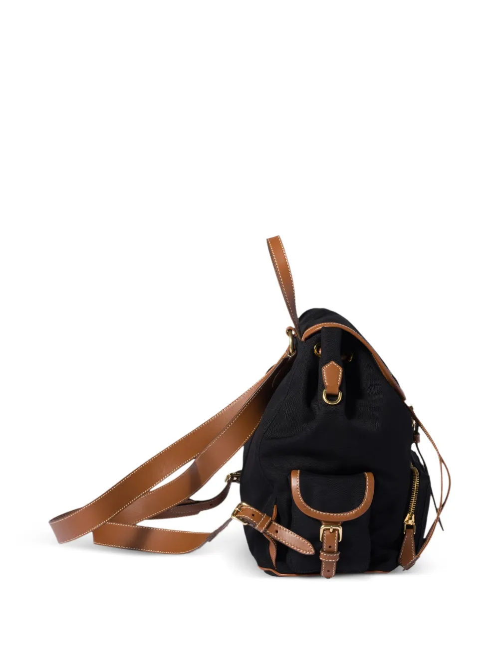Miu Miu キャンバス＆レザーバックパック | ブラック | FARFETCH JP