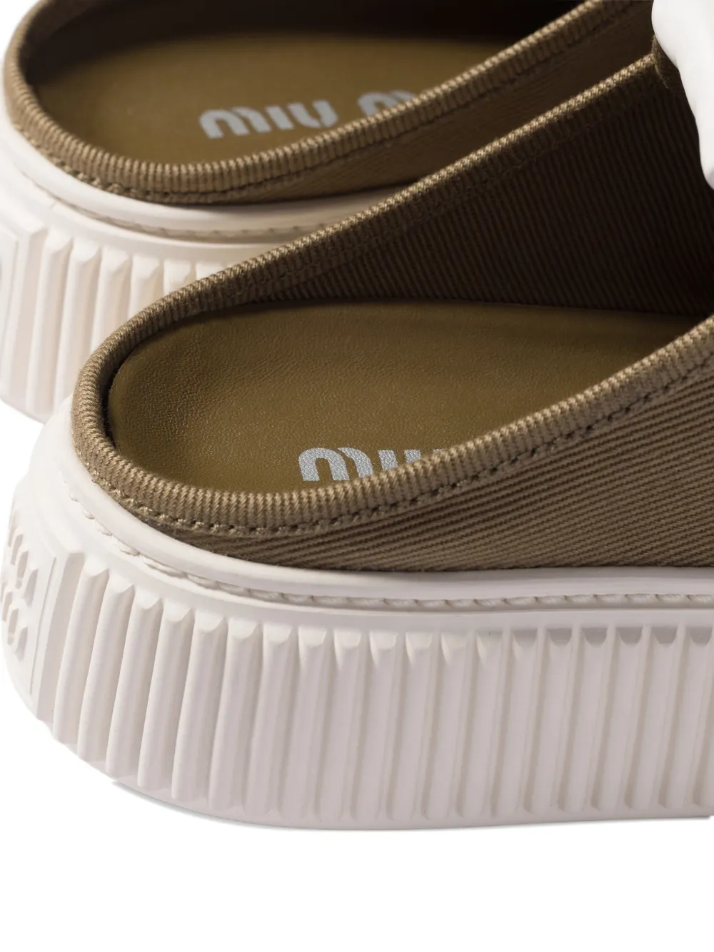 Miu Sneaker denim muiltjes Groen