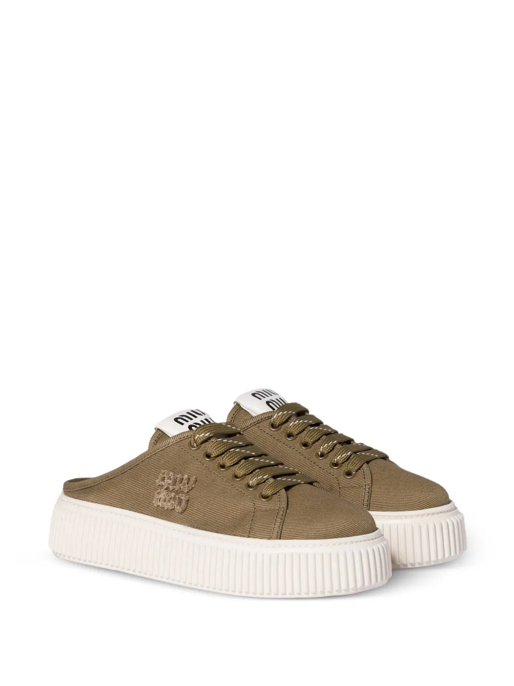 Miu Sneaker denim muiltjes Groen