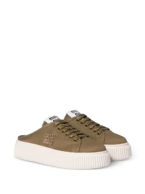 miu miu 装飾付き　スエード　ボア　スニーカー　24.5-25cm 黒 Miu Miu（ミュウミュウ）ウィメンズ スニーカー - FARFETCH