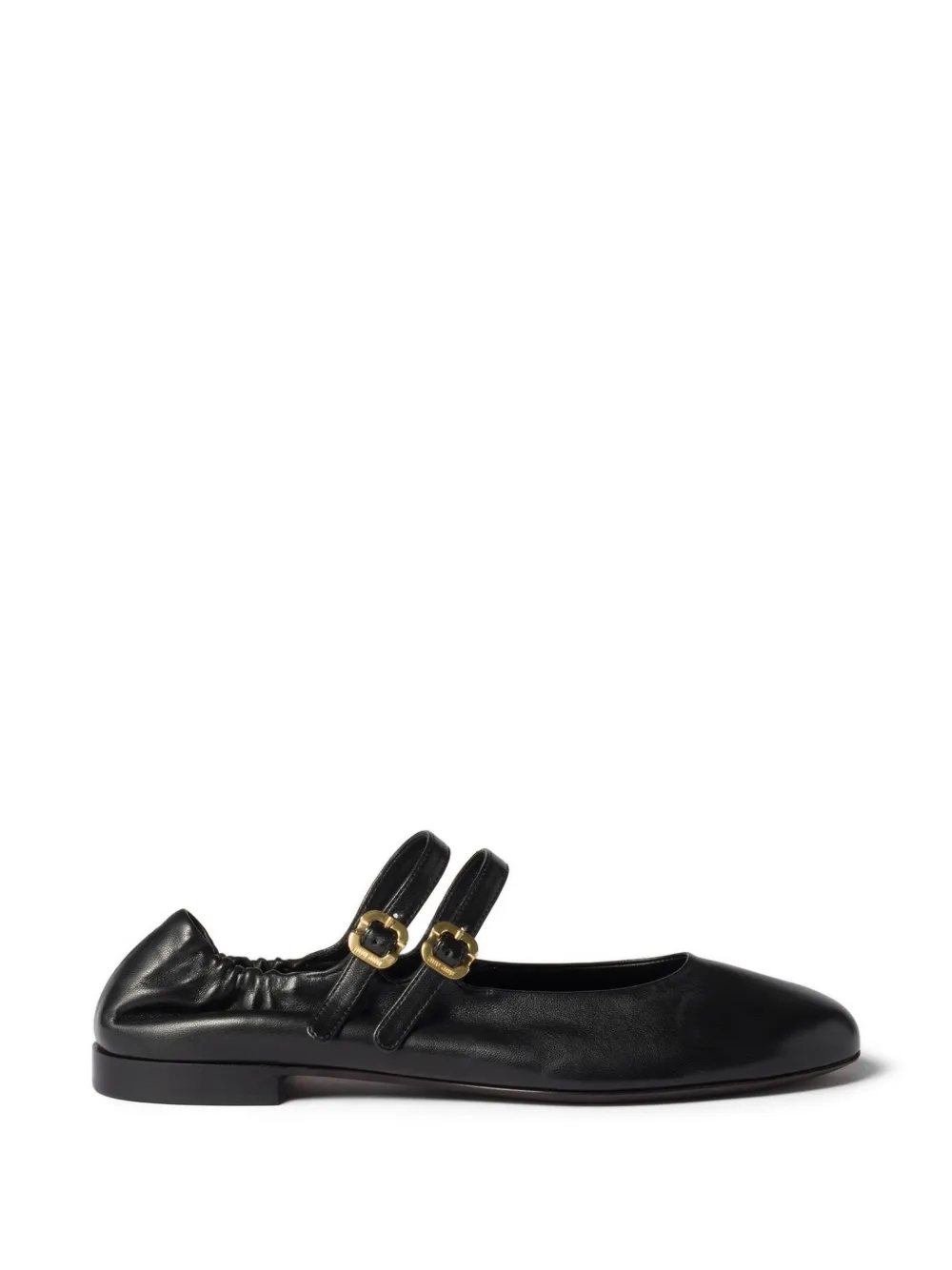 Miu Miu Ruches nappa leather ballerinas - Nero