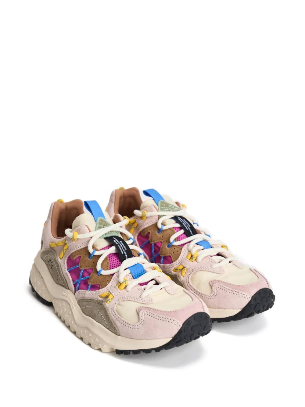 FLOWER MOUNTAIN Yamabushi floral-appliqué sneakers Roze