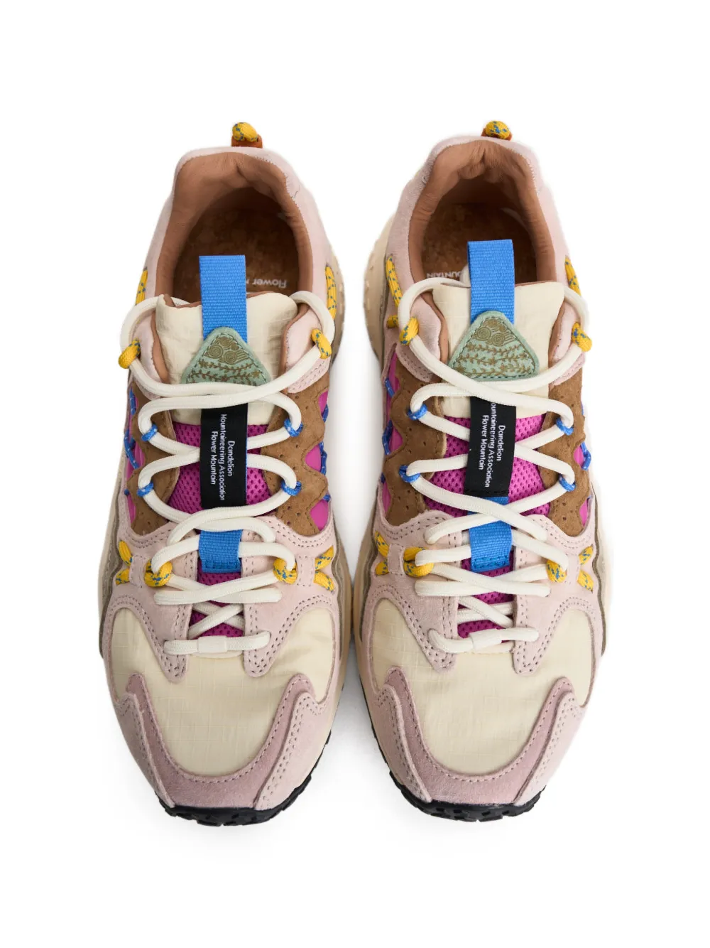 FLOWER MOUNTAIN Yamabushi floral-appliqué sneakers Roze