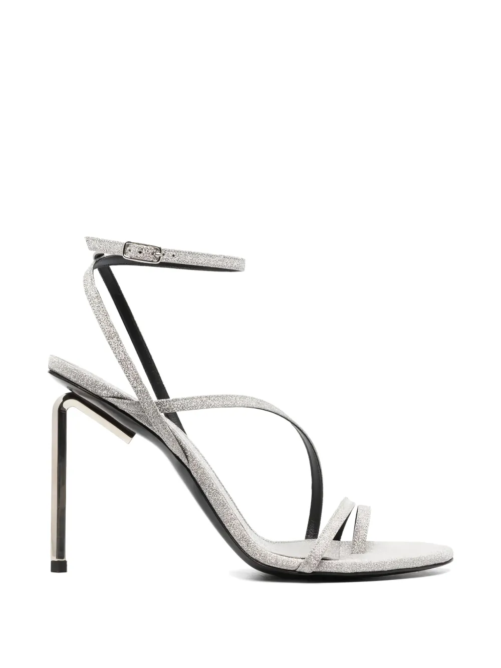 Off-White glitter heeled sandals Zilver