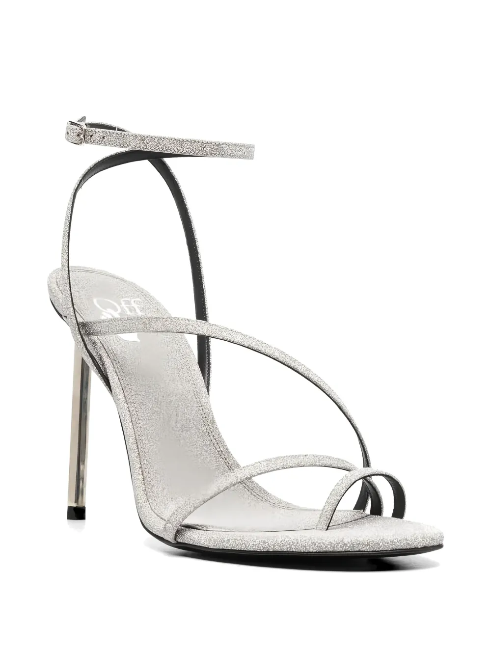Off-White glitter heeled sandals Zilver