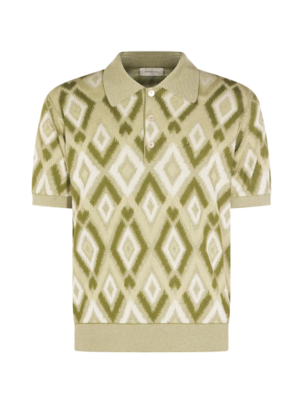 Piacenza Cashmere diamond-pattern polo shirt - Verde