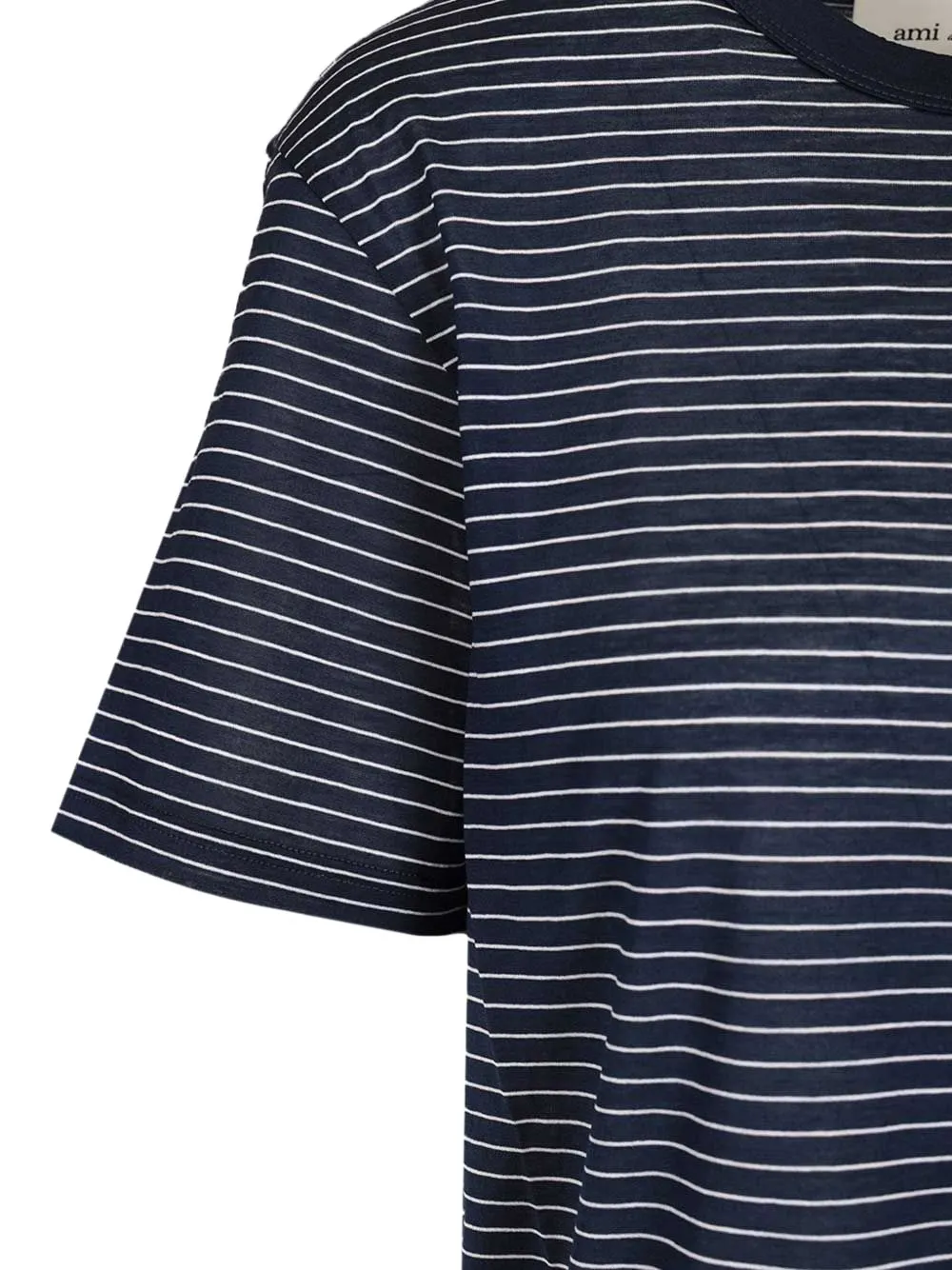 AMI Paris Gestreept T-shirt Blauw