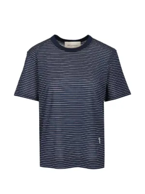 AMI Paris Ami De Coeur ストライプ Tシャツ | ブルー | FARFETCH JP